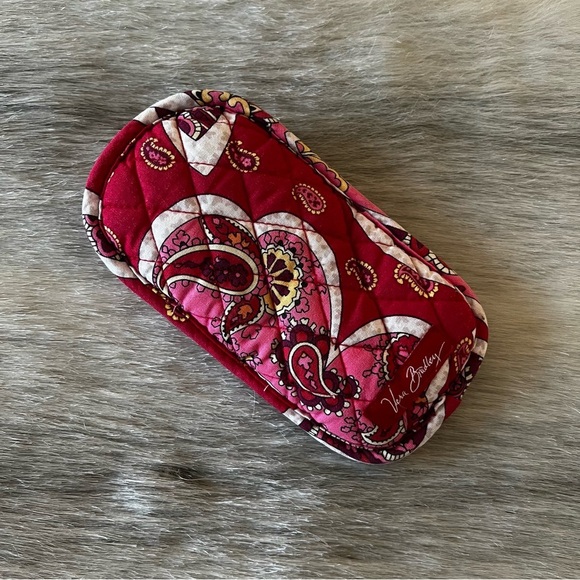 VERA BRADLEY Rosy Posey 2012 Double Eye Case Red Floral Quilted Travel Y2K - Picture 3 of 9